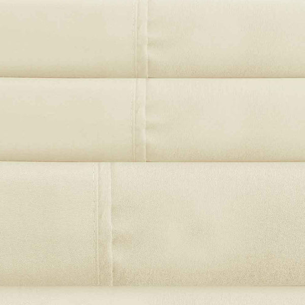 Lanester 3 Piece Polyester Twin Size Sheet Set , Cream - BM202124