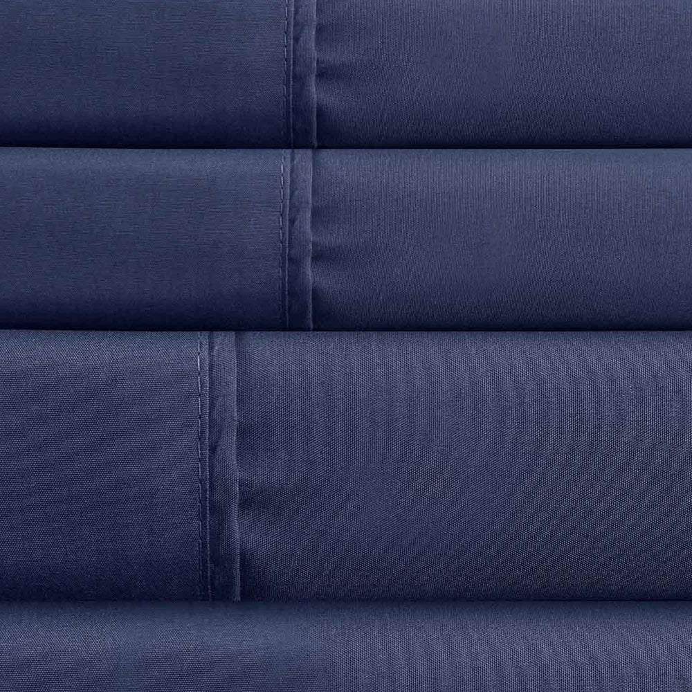 Lanester 3 Piece Polyester Twin Size Sheet Set , Navy Blue - BM202125