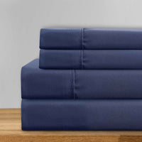 Lanester 3 Piece Polyester Twin Size Sheet Set , Navy Blue - BM202125