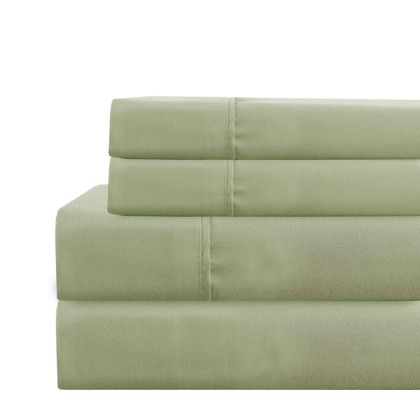 Lanester 3 Piece Polyester Twin Size Sheet Set , Olive Green - BM202127