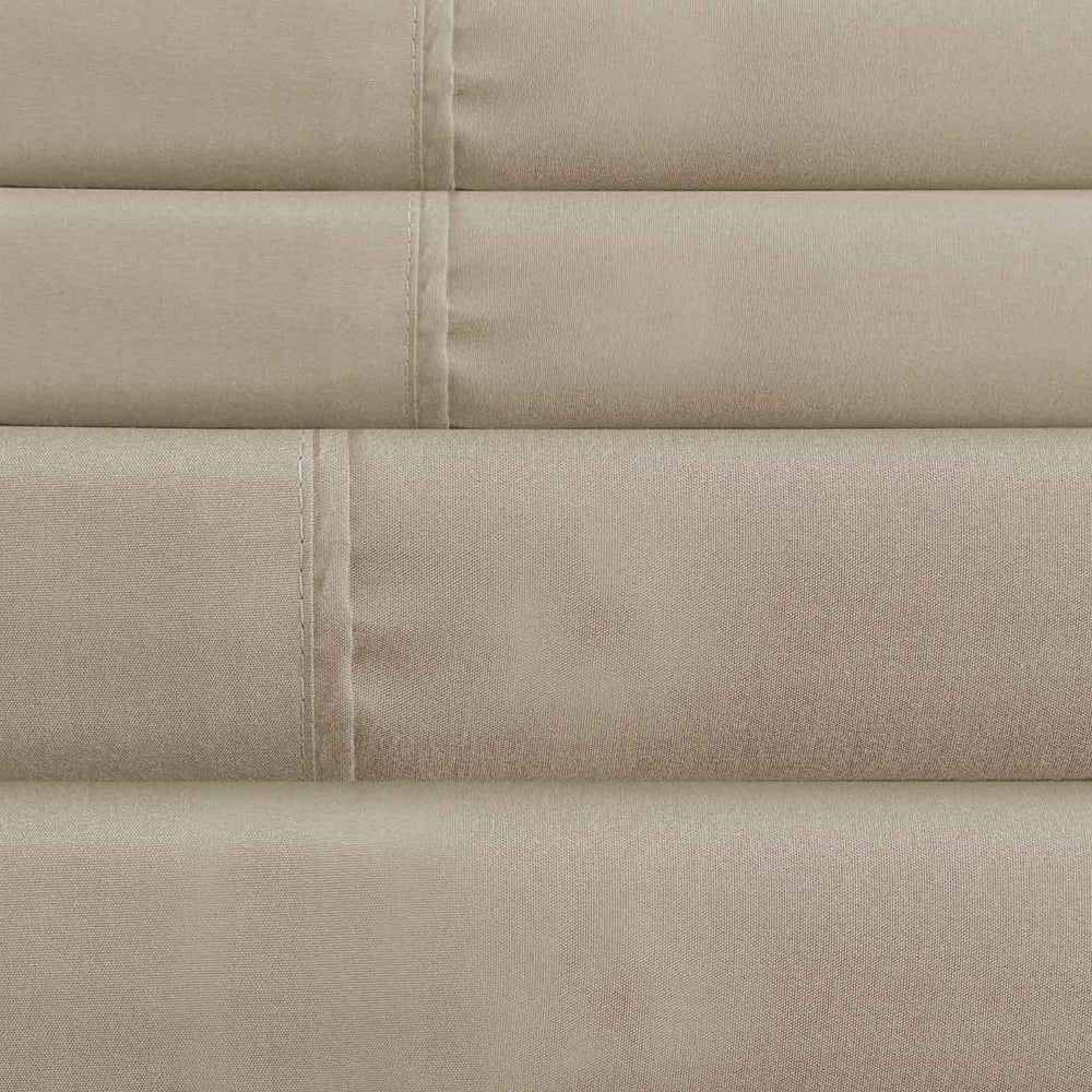 Lanester 3 Piece Polyester Twin Size Sheet Set , Light Brown - BM202128