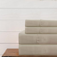 Lanester 3 Piece Polyester Twin Size Sheet Set , Light Brown - BM202128