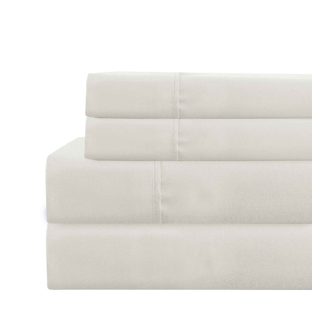 Lanester 3 Piece Polyester Twin XL Size Sheet Set , White - BM202151