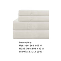 Lanester 3 Piece Polyester Twin XL Size Sheet Set , White - BM202151