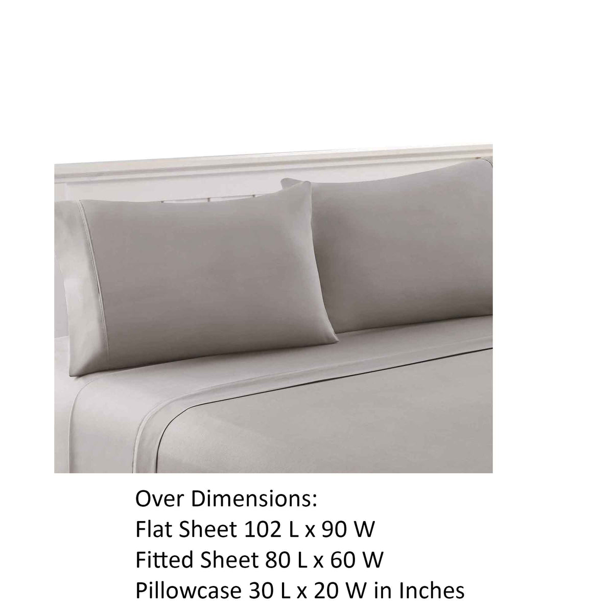 Bezons 4 Piece Queen Size Microfiber Sheet Set , Gray - BM202196