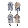Nature Print Wall Decor with Four Metal Hooks, Set of 4, Multicolor - BM202246