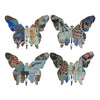 Butterfly Wall Decor with Exotic Animal Print, Set of 4, Multicolor - BM202256