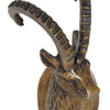 Metal Sheep Head Hangers with Crystal Ball At Base, Set of 2, Gold - BM202260