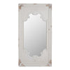 Wooden Rectangle Wall Mirror with Chipped Edges and Hook, White - BM202270