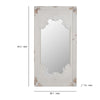 Wooden Rectangle Wall Mirror with Chipped Edges and Hook, White - BM202270