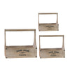 Wooden Toolbox Flower Planter with Handle, Set of 3, Brown - BM202279