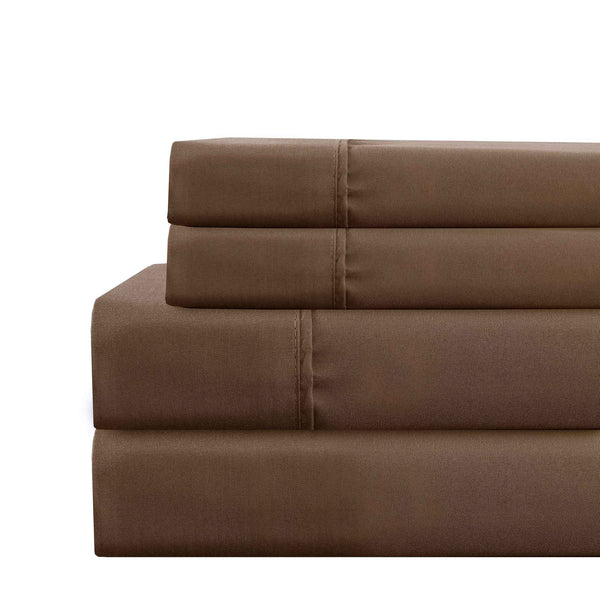 Lanester 4 Piece Deep Pocket Full Size Sheet Set , Brown - BM202312