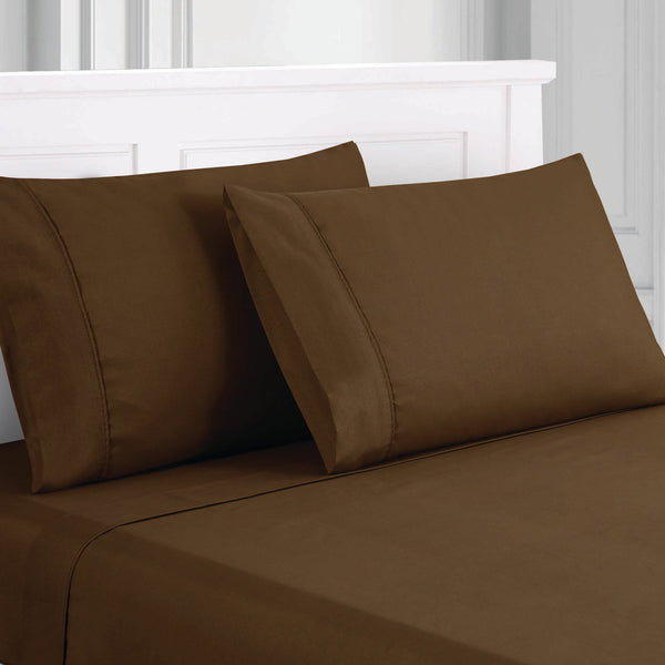 Lanester 4 Piece Deep Pocket Full Size Sheet Set , Brown - BM202312