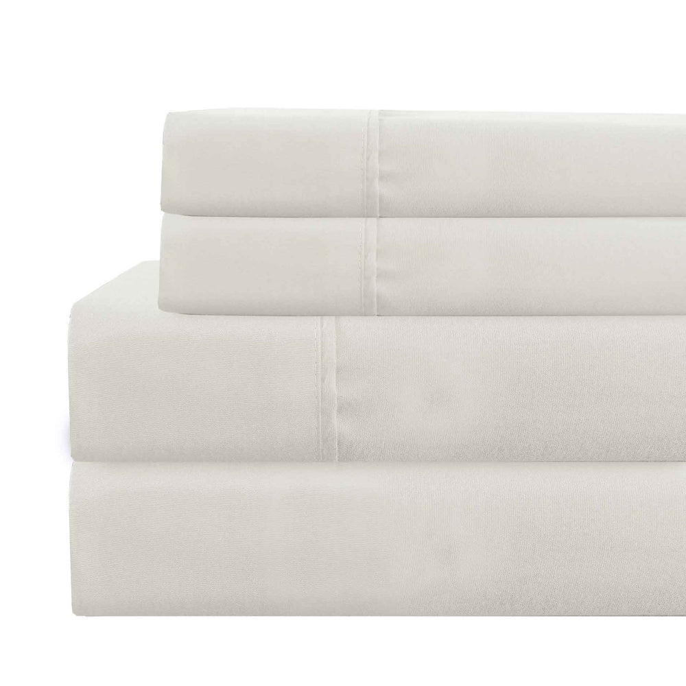 Lanester 4 Piece Deep Pocket Full Size Microfiber Sheet Set , White - BM202320