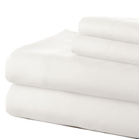 Lanester 4 Piece Deep Pocket Full Size Microfiber Sheet Set , White - BM202320