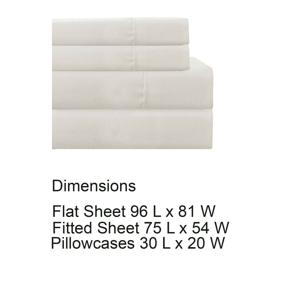 Lanester 4 Piece Deep Pocket Full Size Microfiber Sheet Set , White - BM202320