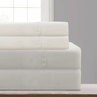 Lanester 4 Piece Deep Pocket Full Size Microfiber Sheet Set , White - BM202320