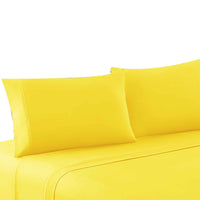 Bezons 4 Piece King Size Microfiber Sheet Set with 1800 Thread Count, Yellow - BM202326