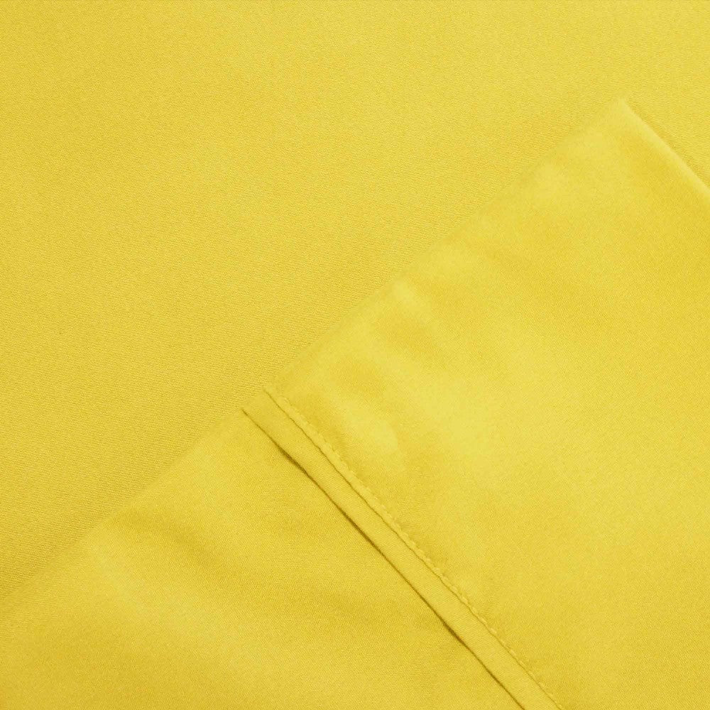 Bezons 4 Piece King Size Microfiber Sheet Set with 1800 Thread Count, Yellow - BM202326