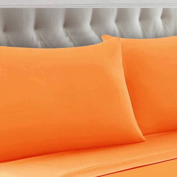 Bezons 4 Piece King Size Microfiber Sheet Set with 1800 Thread Count, Orange - BM202327