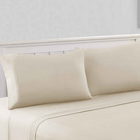 Bezons 4 Piece California King Microfiber Sheet Set with 1800 Thread Count, Cream - BM202338