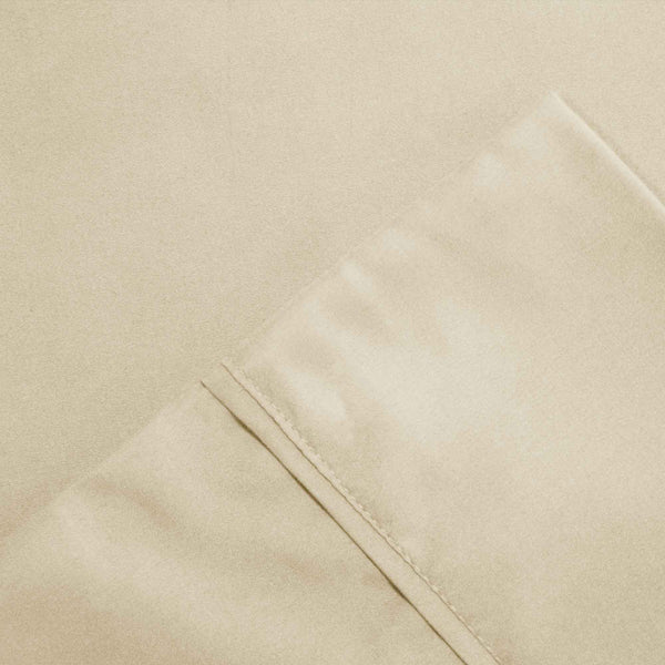 Bezons 4 Piece California King Microfiber Sheet Set with 1800 Thread Count, Cream - BM202338