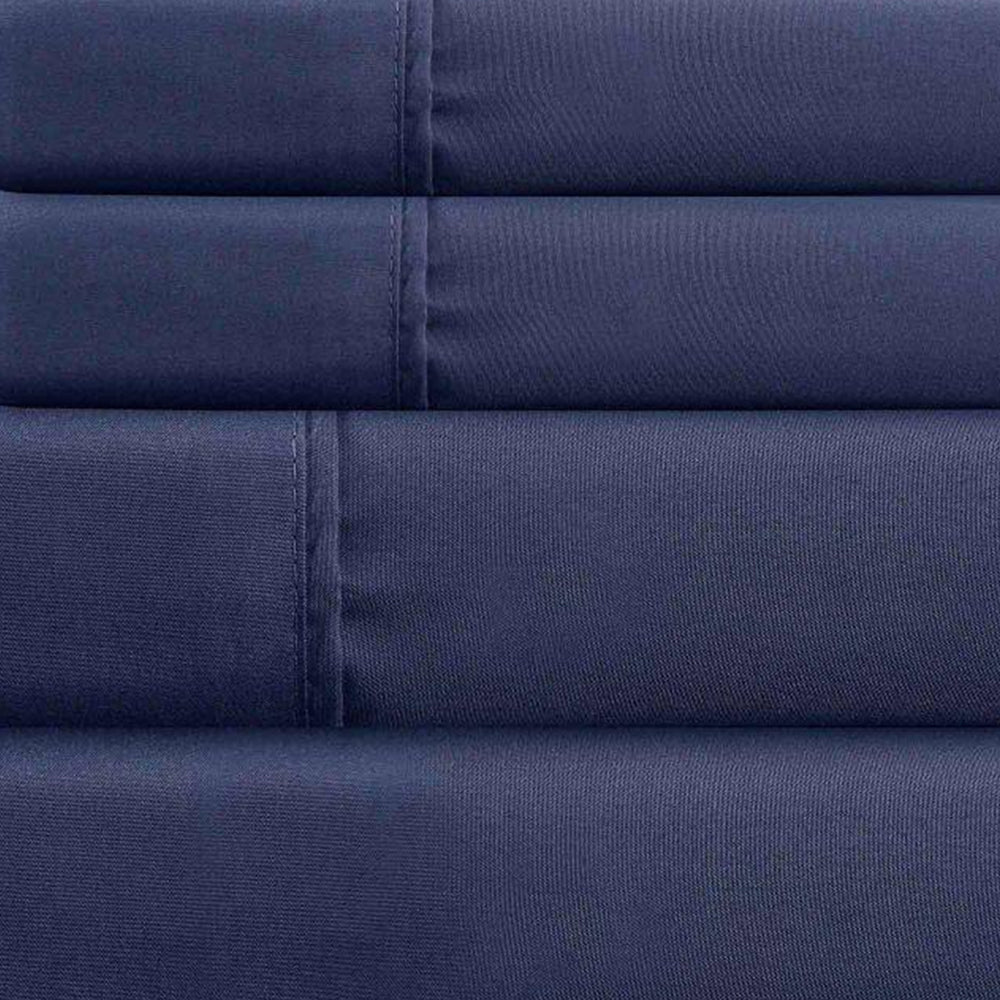 Lanester 4 Piece Queen Size Microfiber Deep Pocket Sheet Set , Blue - BM202350