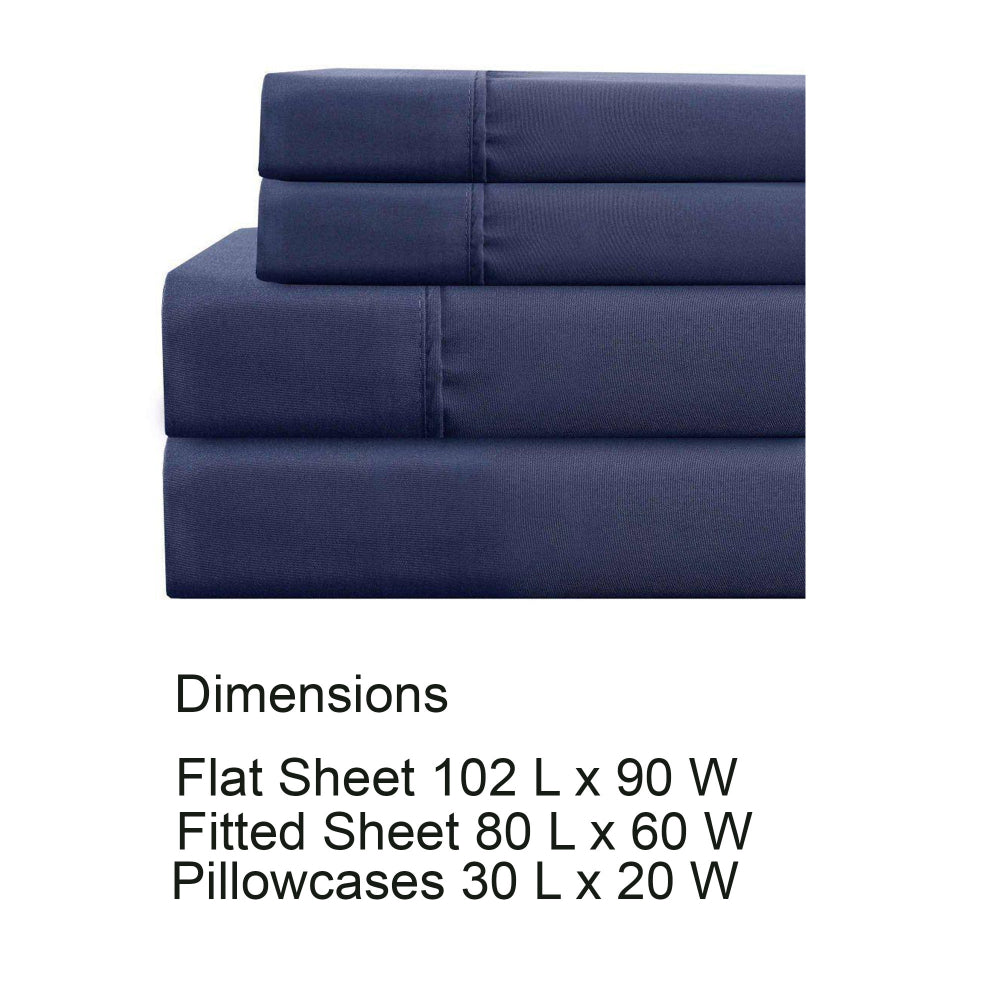 Lanester 4 Piece Queen Size Microfiber Deep Pocket Sheet Set , Blue - BM202350