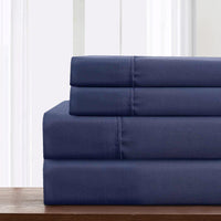 Lanester 4 Piece Queen Size Microfiber Deep Pocket Sheet Set , Blue - BM202350