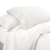 Udine 4 Piece Queen Size Microfiber Sheet Set with Crochet Lace , White - BM202400