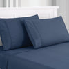 Lanester 4 Piece King Size Microfiber Sheet Set with Deep Pocket , Blue - BM202415