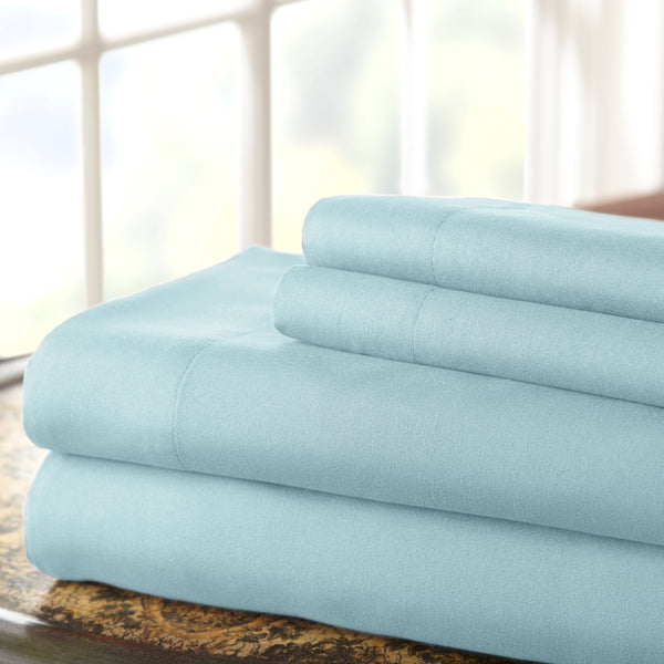 Lanester 4 Piece Deep Pocket California King Size Sheet Set , Aqua Blue - BM202420