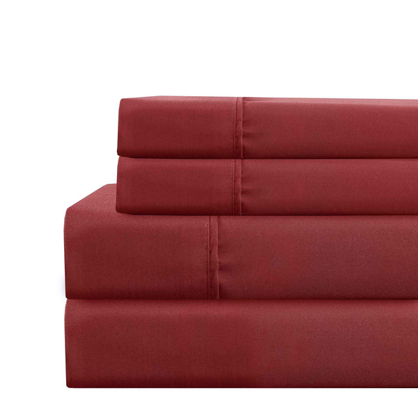 Lanester 4 Piece Deep Pocket California King Size Sheet Set The Urban Port, Red - BM202422