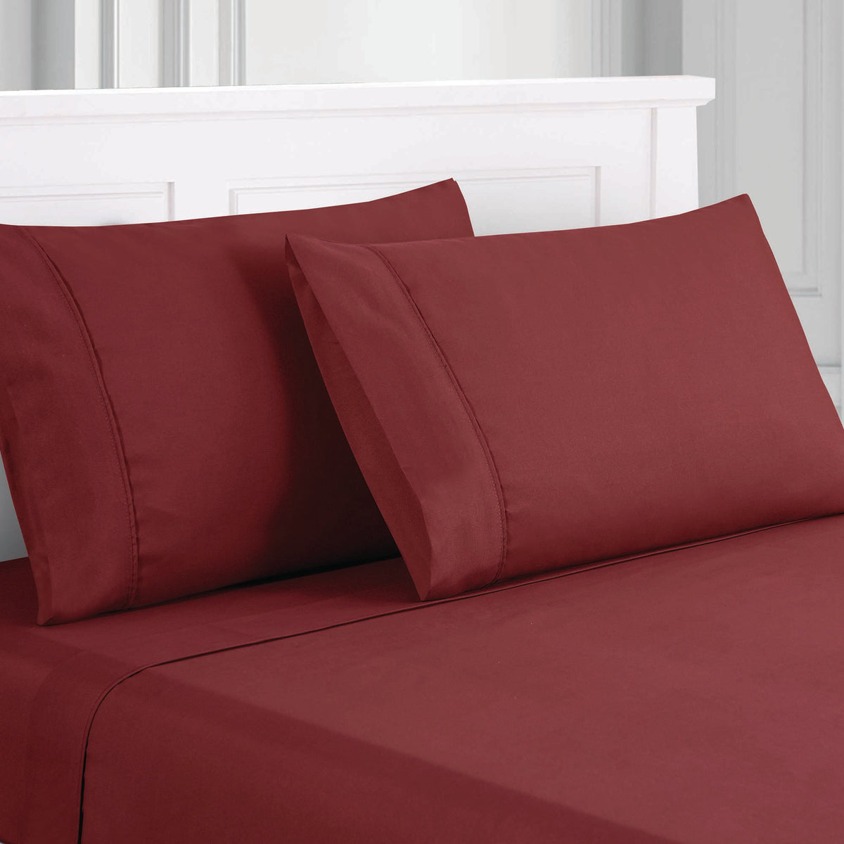 Lanester 4 Piece Deep Pocket California King Size Sheet Set , Red - BM202422