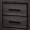 Wooden Nightstand with 2 Drawers and Finger Pull Handle,Gray and Black - BM203137
