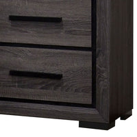 Wooden Nightstand with 2 Drawers and Finger Pull Handle,Gray and Black - BM203137