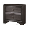 Wooden Nightstand with 2 Drawers and 1 Jewelry Drawer, Gray and Silver - BM203164
