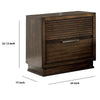 2 Drawer Rustic Style Wooden Nightstand with Finger Pull Handle, Brown - BM203203