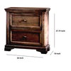 2 Drawer Transitional Wooden Nightstand with Molded Trim , Brown - BM203210
