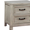 Transitional 2 Drawer Wooden Nightstand with Molded Trim,Antique white - BM203220