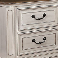 Transitional Wooden Nightstand with 2 Drawers and Bracket Legs, White - BM203252