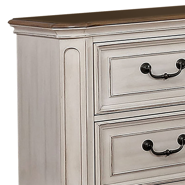 Transitional Wooden Nightstand with 2 Drawers and Bracket Legs, White - BM203252