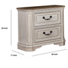 Transitional Wooden Nightstand with 2 Drawers and Bracket Legs, White - BM203252