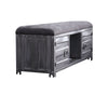 Industrial Cushioned Metal Bench with 2 Cabinets and Open Shelf, Gray - BM203280