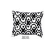 20 x 16 Inch Cotton Pillow with Geometric Embroidery, White and Black - BM203477