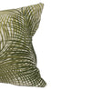 20 X 14 Inch Embroidered Pillow with Palm Leaf Design, White and Green - BM203504