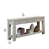 Transitional Wooden Console Table with 4 Drawers and Open Shelf, White - BM203959
