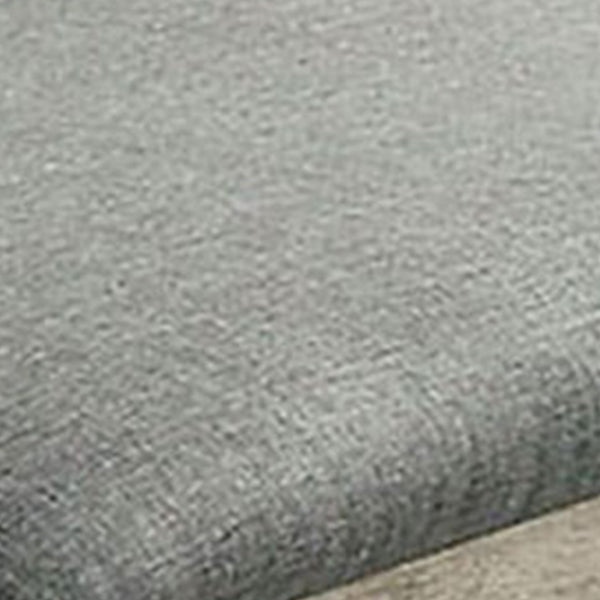 Transitional Fabric Upholstered Wooden Bench, Gray and White - BM203986