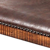 Wood and Faux leather Counter Height Bench with Nailhead Trims, Brown - BM204005