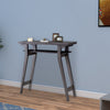2 Tier Wooden Console Table with Slanted Leg Support in Distressed Gray - BM204124